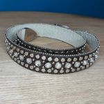 Western Rhinestone Cowgirl Diamond Studded Belt Embellished Buckle Dark Brown Photo 1