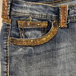 Cowgirl Tuff Co. Gold Dust Embroidered Sequin Trim Boot Cut Jeans Size 32x31 Blue Photo 5