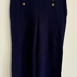 Talbots  Sailor Pants Wide Leg High Waist‎ Button Front Navy Blue Size 8 Photo 0