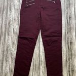 Love, Fire Womens Skinny Leg Pants Chinos Burgundy Maroon 5 Mid Rise Zip Pockets Photo 1