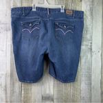 Levi's Levi Strauss Size 22 Bermuda Shorts Blue Denim Back Buttoned Pockets Belt Loops Photo 1