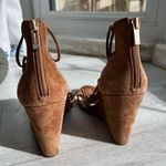 Jessica Simpson Becky Fringe T-strap Wedge sandals -Honey tan size 9 Photo 3