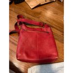 Red Leather‎ Crossbody Shoulder Bag with Studs Flap Buckle Closure Photo 3