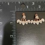 Unsigned Waterdrop Ear Jacket Rhinestones Rose Gold Photo 10