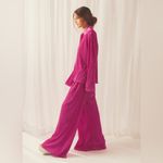 Peppermayo  90s Muse Plisse Pants & Plisse Shirt SET Magenta size 2 Photo 3