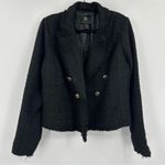 House Of Harlow 1960 House Of Harlow | Black Double Breasted Tweed Blazer Size Medium Photo 0