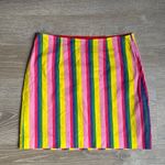 STAUD  Panda Rainbow Stripe Cotton Mini Skirt 2 Photo 2