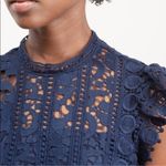 Sea NY Abby Puff Sleeve Lace Dress Navy Blue Size 00 Photo 4