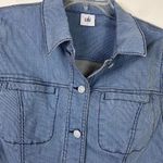 CAbi  Locomotive Light Wash Pinstriped Denim Button Up Jean Jacket #5159 Size L Photo 2