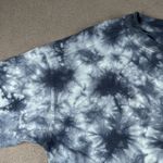 Old Navy  Shirt Womens Medium Blue Tie Dye Long Sleeve Cotton Crewneck Casual Top Photo 4