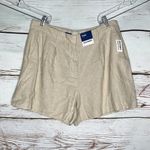 Old Navy  NWT L Flax Extra High-Rise Linen Blend Adjustable Waist Taylor Shorts Photo 0