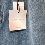 Happily Grey Crossover Waist Denim Maxi Skirt Raw Hem Split Casual Size 3/25 Blue Photo 2