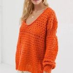  Sweaters Free People Crashing Waves Orange Pullover Sweater Photo 0
