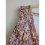 Lulus Peplum Top Flirtatious Blooms Multi Floral Ruffled Sleevelees Orange Sz S Photo 3