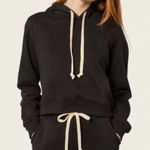 ITALIC Cropped Cloudfleece Hoodie Black Medium Photo 0