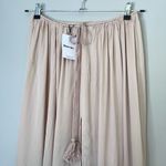 Showpo NEW Under the Twilight Flowy Tie Waist Slit Beach Maxi Skirt Beige Photo 3