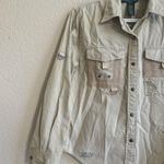 Vtg Ralph Lauren Women’s Utility Shirt Cotton Twill Khaki Snap Front Petite P/P Size undefined Photo 6