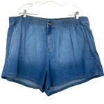 Universal Standard  Chambray Shorts Blue Medium Wash Elastic Waist Size XL 26 Photo 0