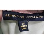 Adrienne Vittadini  Blouse Womens 2X Pink Floral Sheer Bubble Hem V-Neck‎ Chain Photo 4