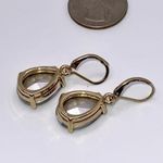 Smokey Gray Tear Drop Beveled Crystal Set In Gold 1” Dangle Earrings Photo 3