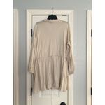 Free People Beach Matilda Mini Dress Small Natural Ivory Long Sleeve Linen NWT Photo 4