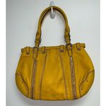 Etienne Aigner  Womens Shoulder Bag Purse Handbag Tote Mustard Yellow Gold Photo 5