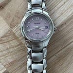 Citizen Eco-Drive Ladies Watch Pink Dial Stainless Bracelet Date Window WR100 Photo 6