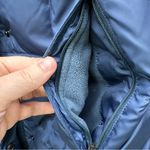 Eddie Bauer Goose Down filled hooded navy winter coat women's small. Puffer Photo 5