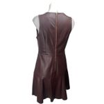 She & Sky  Maroon Red Sleeveless Faux Leather Vegan A Line Mini Dress Size M Photo 1