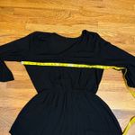 Women’s Black Gauze 3/4 Sleeve Shorts Romper V Neck Plunging Party Summer Vaca Size L Photo 3