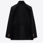 ZARA NWT  BUTTON WOOL BLEND COAT BLACK 75% Manteco Italian Wool Photo 8