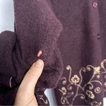 Vintage 100% Wool Tinu Cardigan Sweater Jacket Brown Embroidered Grandma Cottage Size M Photo 7