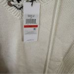 Calvin Klein White and Black V-Neck Sweater with Textured Knit Photo 4