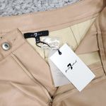 7 For All Mankind Faux Vegan Leather High Rise Straight Cargo Pants Tan Small Photo 6