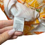 Sky to Moon Romper Dress Orange Citrus‎ Print Puff Sleeve Smocked Mini S Photo 7