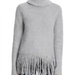 Michael Kors Gray Fringe Hem Turtleneck Sweater Photo 7