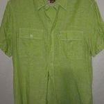 Michael Kors  S Linen Cotton Lime Button Down Top Photo 0