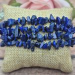 None Natural Blue Lapis Chip Stone Muti Strand Bracelet Boho Hippie Nature Lover Photo 0