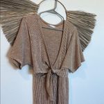 All in Favor  Tan and White Jumpsuit with Elegant Stripes Photo 6