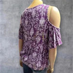 st. john's bay  Women's Open Shoulder Floral Print Top Size SP - Cute & Casual Photo 4