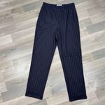 Casual Corner Pinstripe Cuff Hem Trouser Dress Pants Black 10 Photo 2