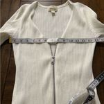 Open Edit Nordstrom White Ribbed Long Sleeve Zip Front Sweater Mini Dress Small Photo 4