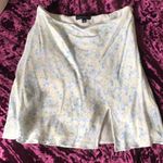 Silk floral mini skirt w small slit Size M Photo 4