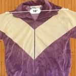 Adolfo Sport Vintage Women’s Size Small Velour Track Jacket • Purple & Cream GUC Photo 12