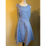 Vineyard Vines Cotton Linen Stripe Dress Blue White Sleeveless 8 nautical preppy Photo 2