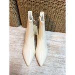 A New Day Women’s 8 White Faux Leather Stretch Zipper Kitten Heel Boots Booties Photo 1