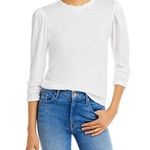 Goldie Pima Cotton Ruffle Trim Tee in White, Size M New w/Tag $125 Photo 0