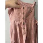 Free People At Leisure Midi Dress Wrap One Shoulder Linen Cotton Pink Sz Small Photo 6