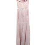 NEW Dessy Collection 3030 Blush Pink Crepe Slit Maxi Dress Gown Off the Shoulder Size 14 Photo 7