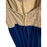 Say Yes to The Prom Dress Womens Size 3 Blue Beaded Halter Neck Sheer Satin Zip Photo 5